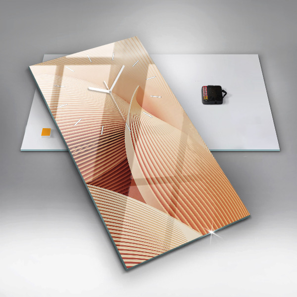 Reloj de vidrio vertical Olas patrón abstracto - espejomat.es