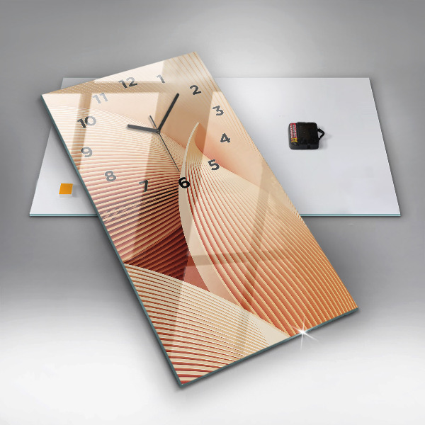 Reloj de vidrio vertical Olas patrón abstracto - espejomat.es