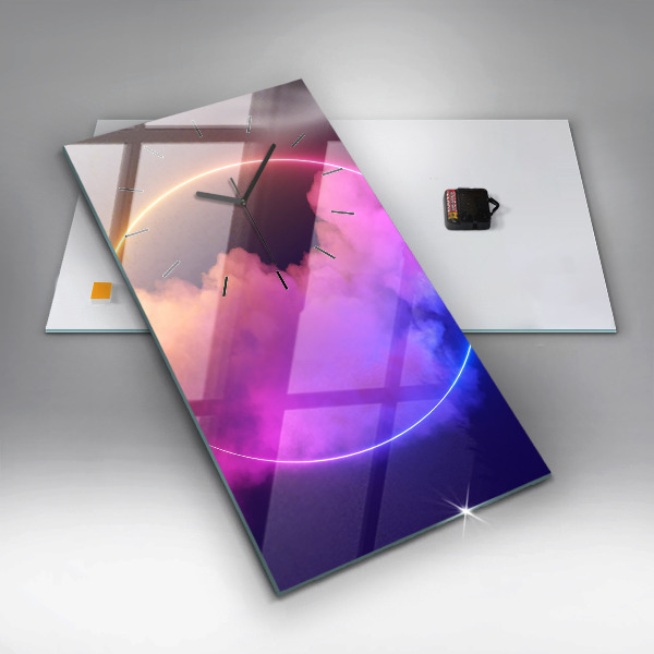 Reloj de cristal vertical Abstracto humo 3D - espejomat.es