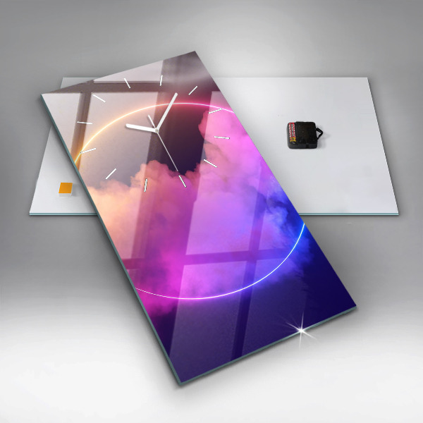 Reloj de cristal vertical Abstracto humo 3D - espejomat.es