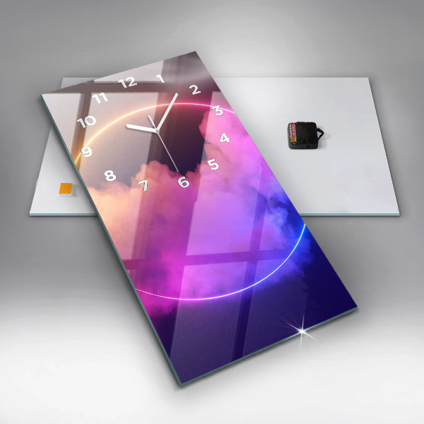 Reloj de cristal vertical Abstracto humo 3D - espejomat.es