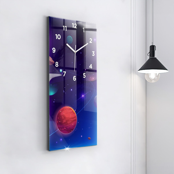 Reloj de cristal vertical Galaxia de planetas - espejomat.es