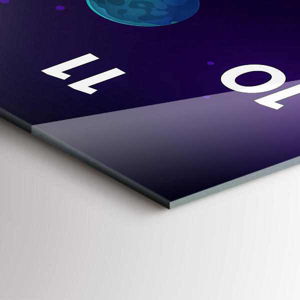 Reloj de cristal vertical Galaxia de planetas - espejomat.es