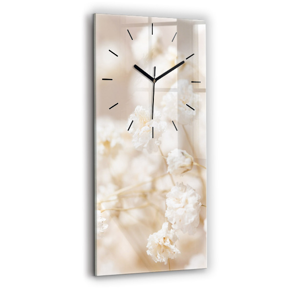 Reloj vertical Pequeñas flores blancas - espejomat.es