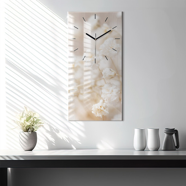 Reloj vertical Pequeñas flores blancas - espejomat.es