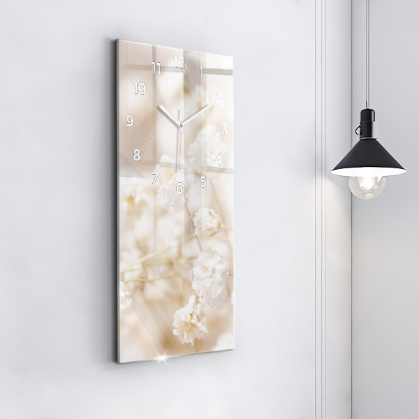 Reloj vertical Pequeñas flores blancas - espejomat.es