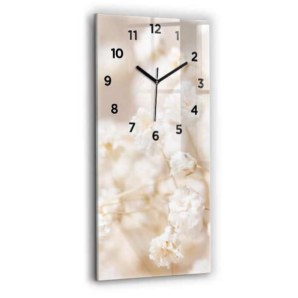 Reloj vertical Pequeñas flores blancas - espejomat.es