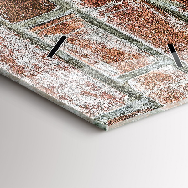 Reloj de vidrio vertical Pared de ladrillos - espejomat.es