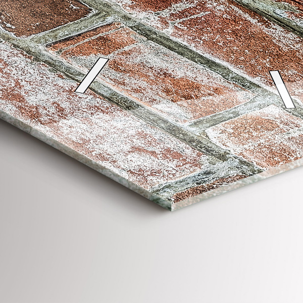 Reloj de vidrio vertical Pared de ladrillos - espejomat.es