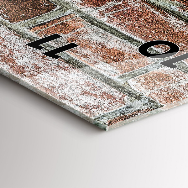 Reloj de vidrio vertical Pared de ladrillos - espejomat.es