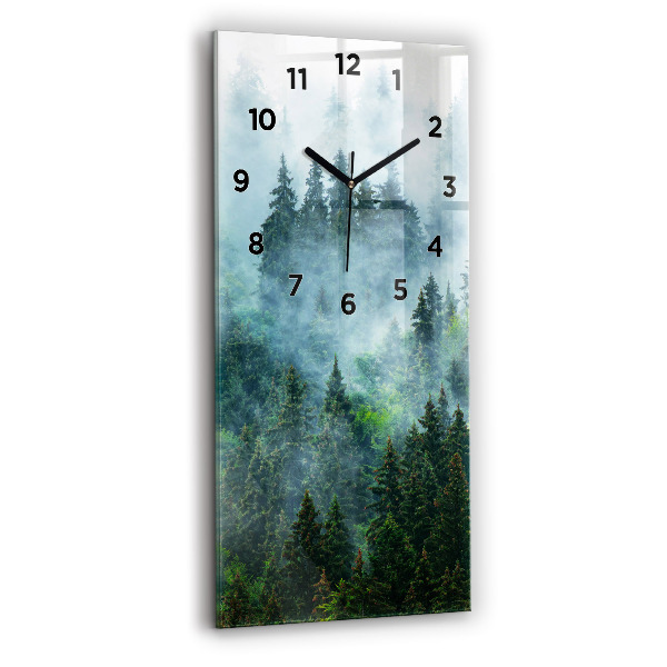 Reloj de vidrio vertical Bosque brumoso - espejomat.es