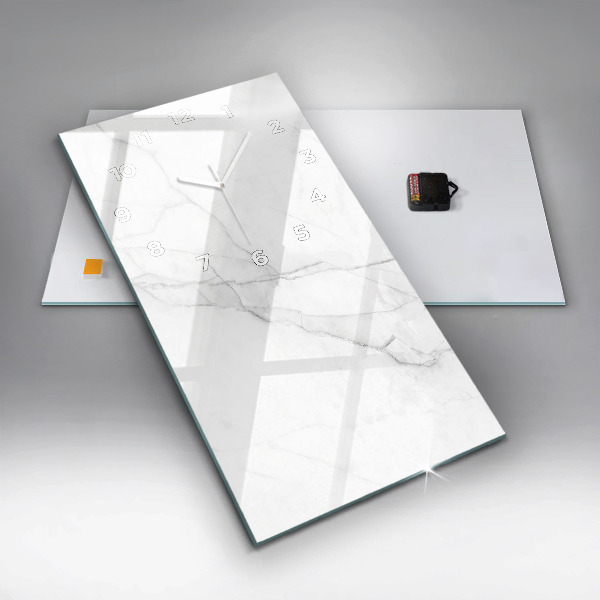 Reloj de cristal vertical Mármol decorativo - espejomat.es