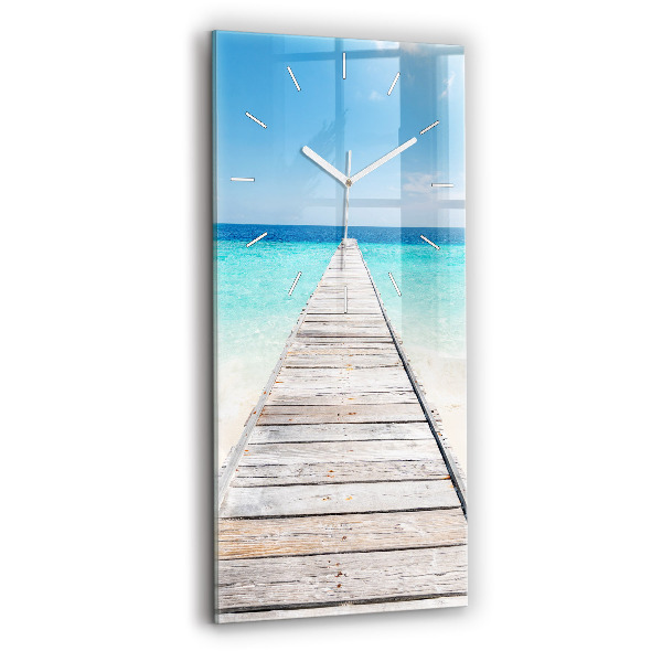 Reloj de vidrio vertical Isla tropical - espejomat.es