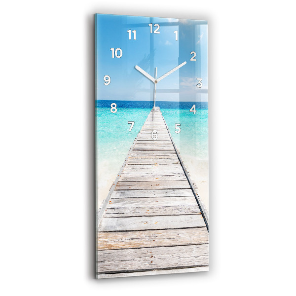 Reloj de vidrio vertical Isla tropical - espejomat.es