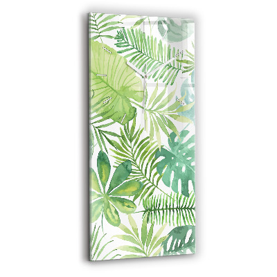 Reloj de cristal vertical Hojas verdes - espejomat.es