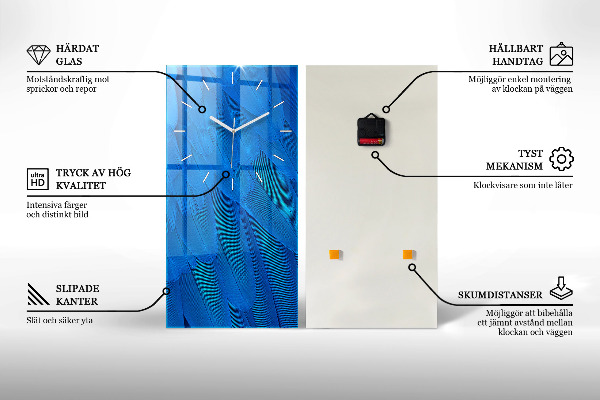 Reloj de cristal vertical Hojas verdes - espejomat.es