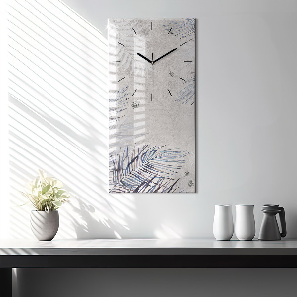 Reloj de cristal vertical Hoja de palmera - espejomat.es