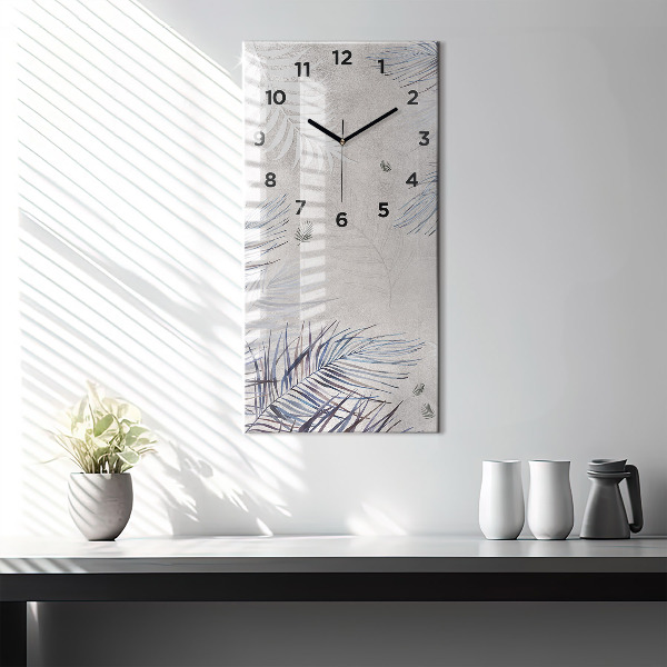 Reloj de cristal vertical Hoja de palmera - espejomat.es