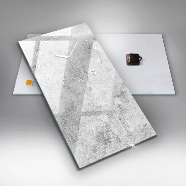 Reloj de vidrio vertical Pared de hormigón - espejomat.es