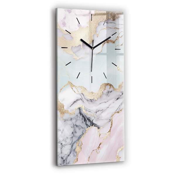 Reloj de cristal vertical Mármol pastel - espejomat.es