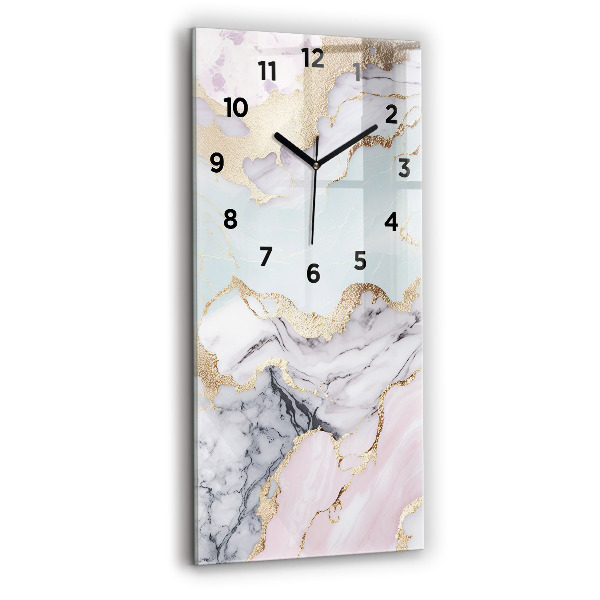 Reloj de cristal vertical Mármol pastel - espejomat.es