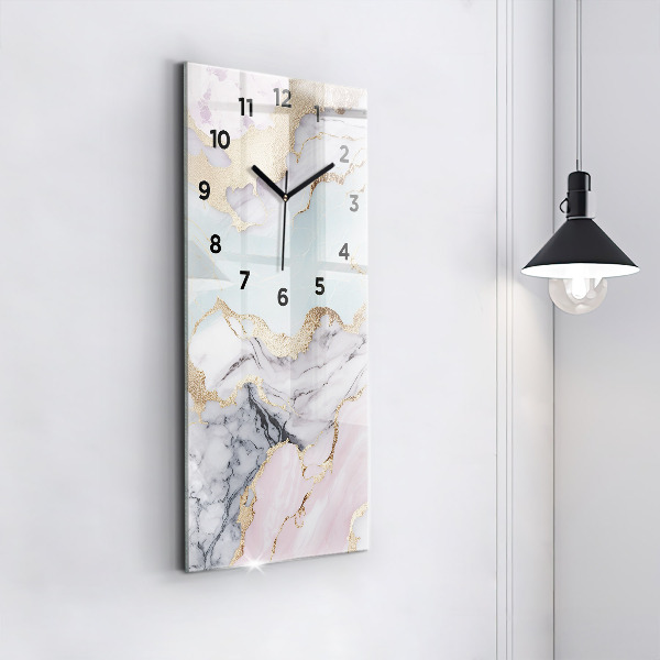 Reloj de cristal vertical Mármol pastel - espejomat.es