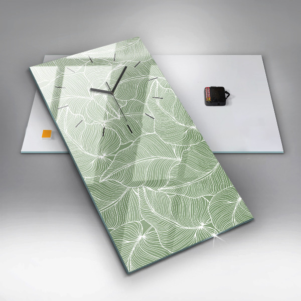 Reloj vertical Patrón de hojas de la naturaleza - espejomat.es