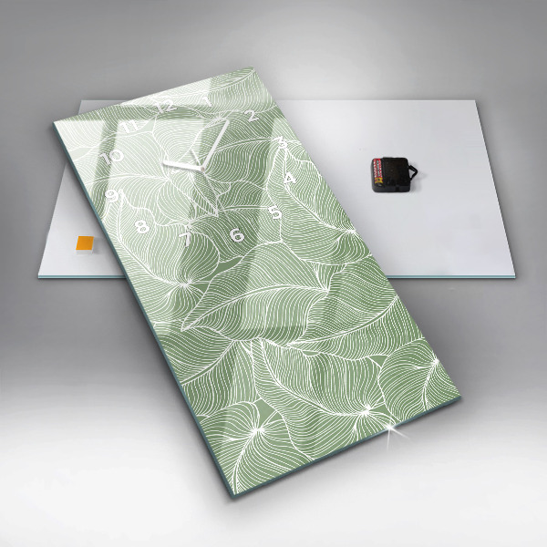 Reloj vertical Patrón de hojas de la naturaleza - espejomat.es