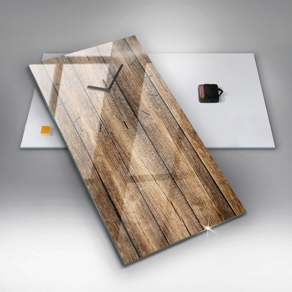 Reloj de vidrio vertical Tablas de madera - espejomat.es