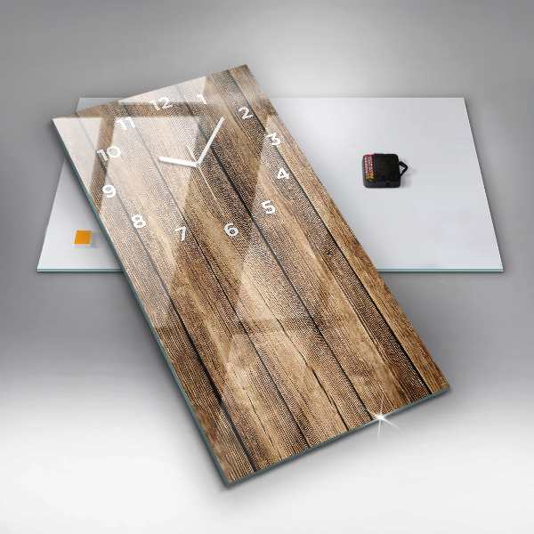 Reloj de vidrio vertical Tablas de madera - espejomat.es