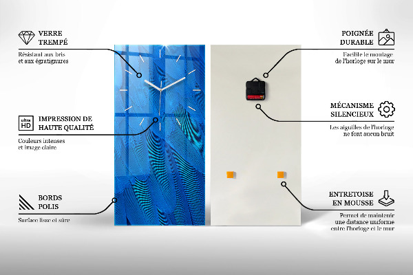 Reloj de vidrio vertical Naturaleza patrón de hoja - espejomat.es