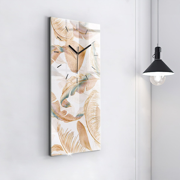 Reloj de vidrio vertical Naturaleza patrón de hoja - espejomat.es
