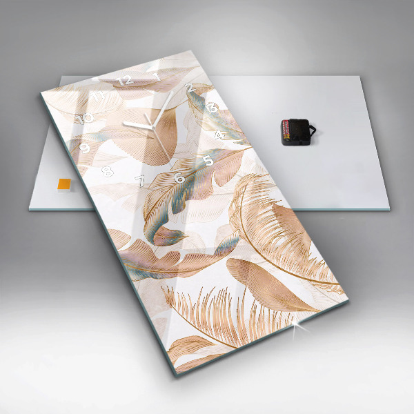 Reloj de vidrio vertical Naturaleza patrón de hoja - espejomat.es
