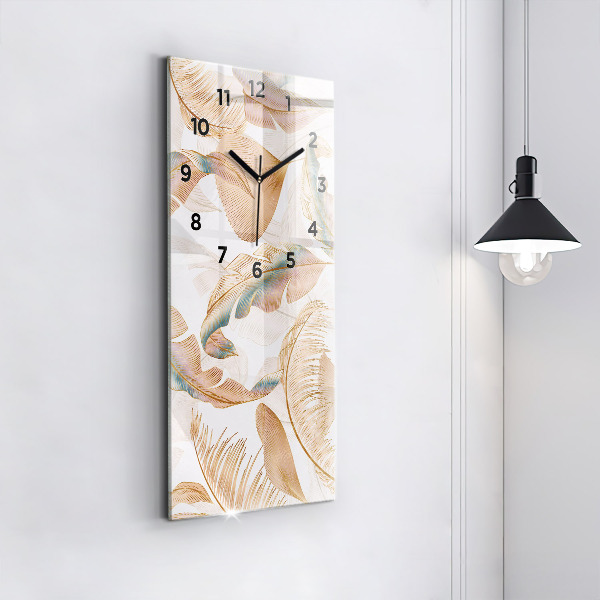 Reloj de vidrio vertical Naturaleza patrón de hoja - espejomat.es