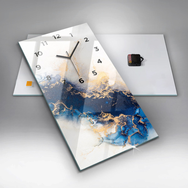 Reloj de cristal vertical Patrón de mármol - espejomat.es