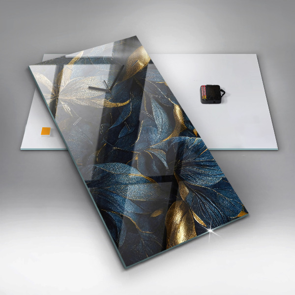 Reloj de vidrio vertical Flores decorativas - espejomat.es