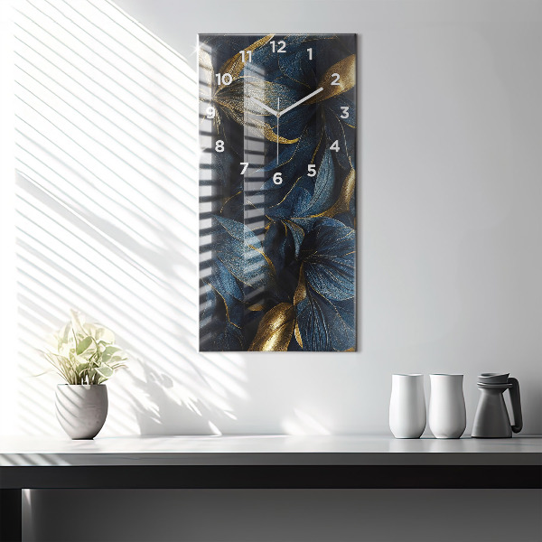 Reloj de vidrio vertical Flores decorativas - espejomat.es