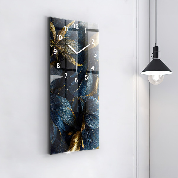 Reloj de vidrio vertical Flores decorativas - espejomat.es