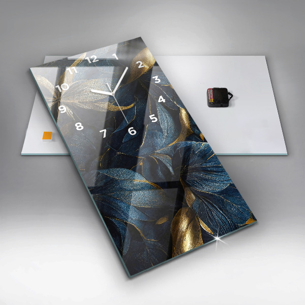 Reloj de vidrio vertical Flores decorativas - espejomat.es