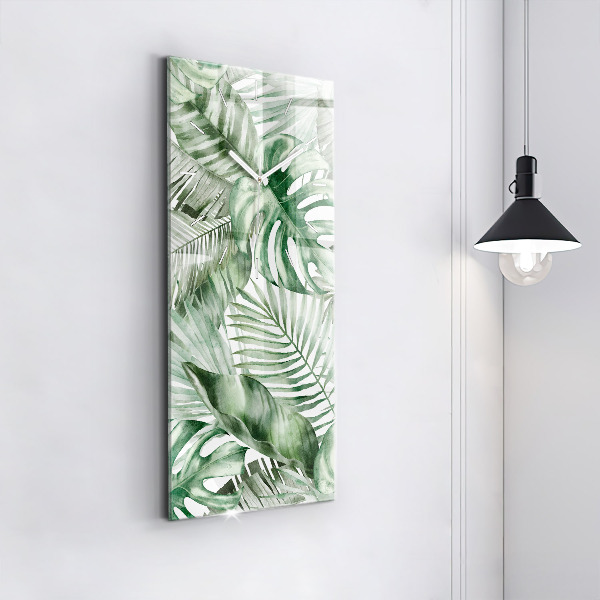Reloj vertical Hojas de planta pintadas - espejomat.es
