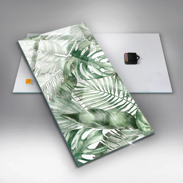 Reloj vertical Hojas de planta pintadas - espejomat.es