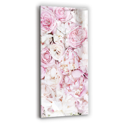 Reloj de vidrio vertical Flores decorativas - espejomat.es