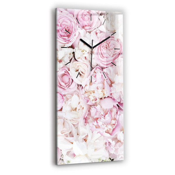 Reloj de vidrio vertical Flores decorativas - espejomat.es