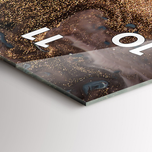 Reloj vertical Abstracción mármol dorado - espejomat.es