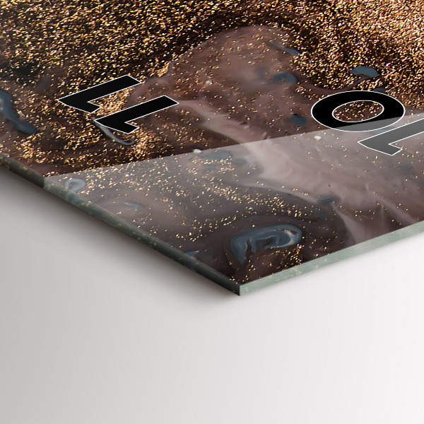 Reloj vertical Abstracción mármol dorado - espejomat.es