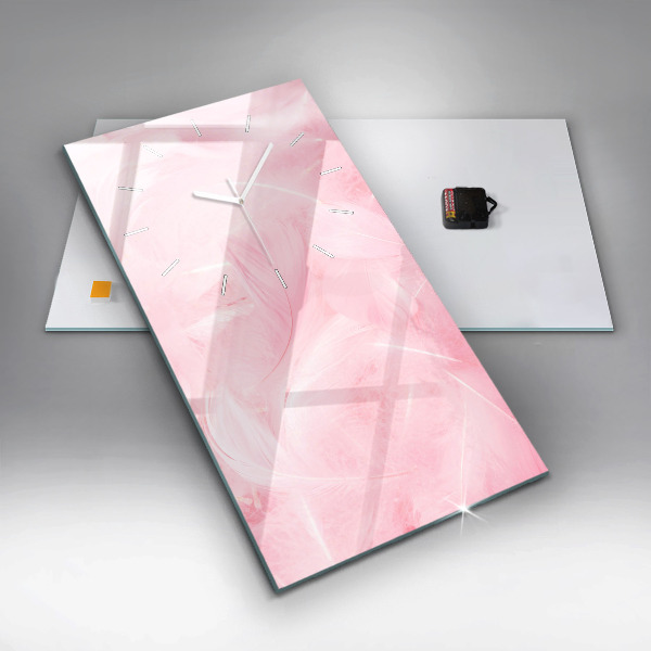 Reloj de vidrio vertical Abstracción pluma - espejomat.es