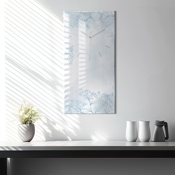 Reloj de vidrio vertical Dibujo de planta - espejomat.es