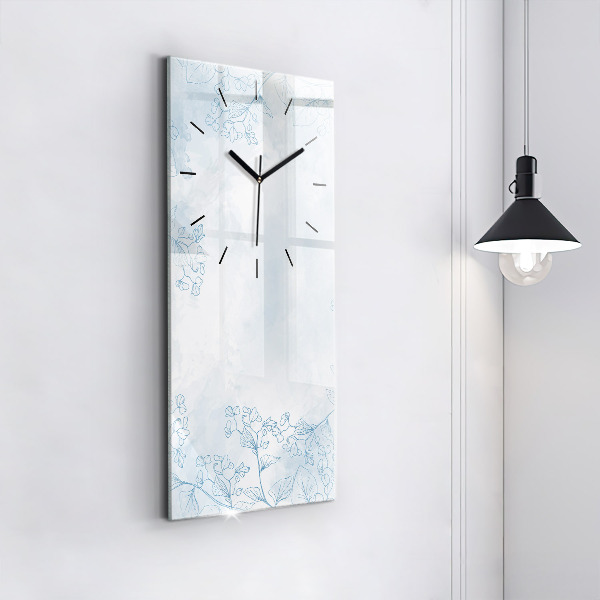Reloj de vidrio vertical Dibujo de planta - espejomat.es