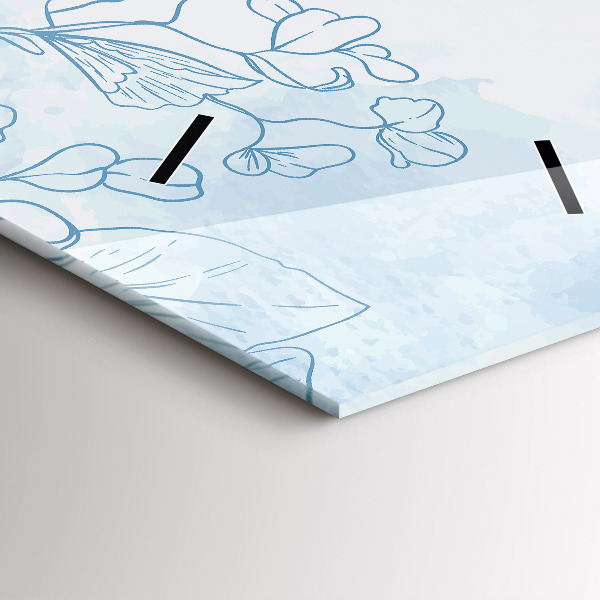 Reloj de vidrio vertical Dibujo de planta - espejomat.es