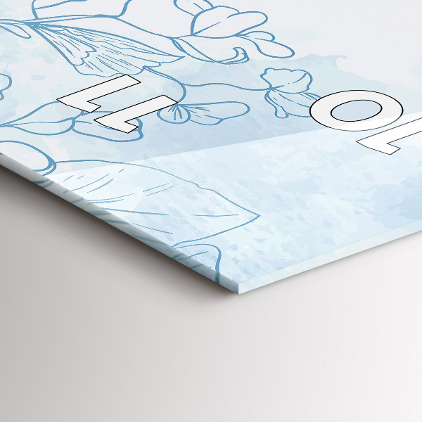 Reloj de vidrio vertical Dibujo de planta - espejomat.es